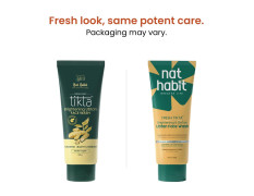 Nat Habit Ubtan Face Wash, Fresh Daily Tikta For Men & Women, Skin Brightening With Activated Wild Turmeric, Suitable For All Skin Types, Chemical & Sulphate Free, 100g