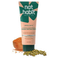 Nat Habit Masoor Dal Face Wash, Fresh Daily Tikta For Men & Women, Skin Brightening, With Masoor & Moth Dal, Suitable For All Skin Types, Chemical & Sulphate Free - 100g