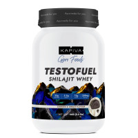 Kapiva Testofuel Shilajit Whey Protein| 25g Protein | 250mg Shilajit | 5.5g BCAA | Cookies & Cream | Faster Absorption | Digezyme blend | WADA Compliant | 1Kg/ 2.2lb