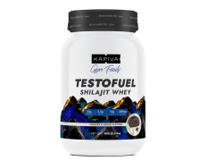 Kapiva Testofuel Shilajit Whey Protein| 25g Protein | 250mg Shilajit | 5.5g BCAA | Cookies & Cream | Faster Absorption | Digezyme blend | WADA Compliant | 1Kg/ 2.2lb