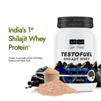 Kapiva Testofuel Shilajit Whey Protein| 25g Protein | 250mg Shilajit | 5.5g BCAA | Cookies & Cream | Faster Absorption | Digezyme blend | WADA Compliant | 1Kg/ 2.2lb