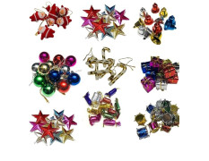 VRB DecTM 60 Pcs Hanging Chritmas Ornaments for Christmas Decorations Items/Chritmas Tree/Decoration Items Hanging Accessories for Home, Office, Bedroom, Balcony (Chritmas Tree Ornaments Combo-60Pcs)