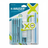 Flair Hauser XO Writing Stationery Kit | A Complete Writing Kit | Gift Set for Kids Students & Office | Combination Set of 10 - Color May Vary