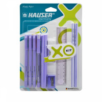 Flair Hauser XO Writing Stationery Kit | A Complete Writing Kit | Gift Set for Kids Students & Office | Combination Set of 10 - Color May Vary