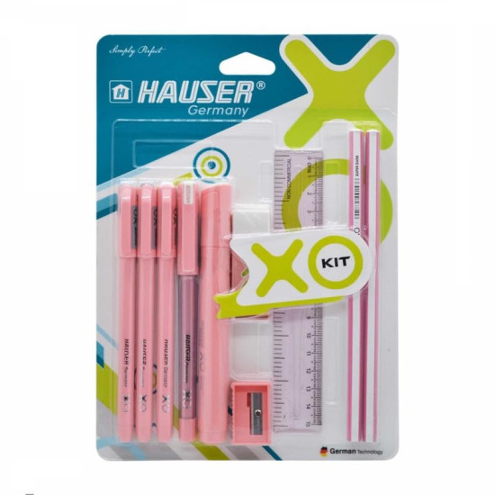 Flair Hauser XO Writing Stationery Kit | A Complete Writing Kit | Gift Set for Kids Students & Office | Combination Set of 10 - Color May Vary