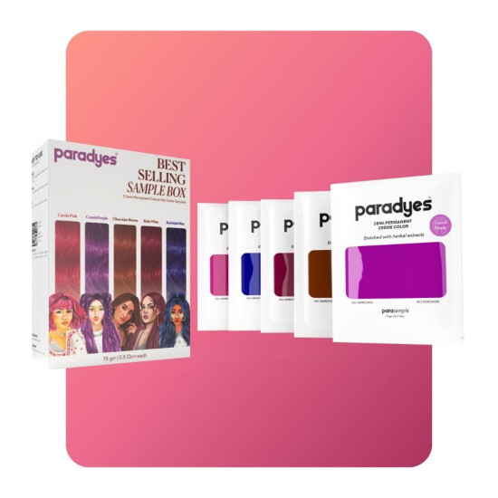 Paradyes Top 5 Colors Sample Box (Carola Pink, Comrii Purple, Chocolate Brown, Ruby Wine & Rudolphi Blue)