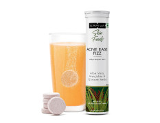 Kapiva Acne Ease Fizz | 100% Ayurvedic Acne Control Fizz Tablet | Clear, Pimple-Free Skin | Blood Purifier with Neem, Tulsi, Sandalwood | Orange Flavor