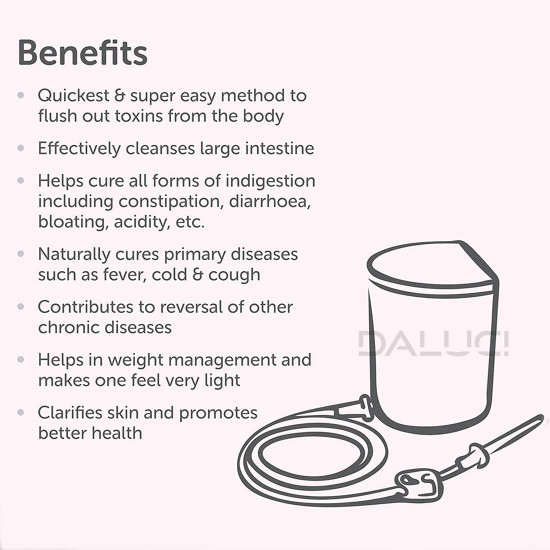 DALUCI PVC Enema Kit for Home use with Instruction | Enima home kit for Adults Reusable & washable anema kit For Mens and Women – (1500 ML)