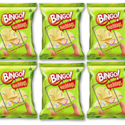 Bingo Hashtags Cream & Onion Potato Chips 22.5g Pack of 6 - Unique Flavor