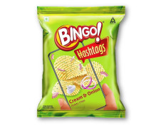 Bingo Hashtags Cream & Onion Potato Chips 22.5g Pack of 6 (Unique)