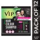 VIP HAIR COLOUR SHAMPOO Gel Shampoo- Black | Ammonia Free Hair Colour For Men And Women | 20Ml (Pack Of 12)