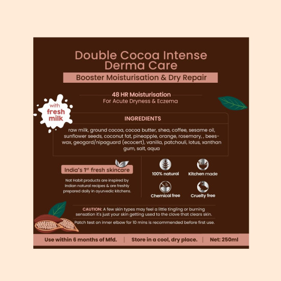 Nat Habit Double Cocoa Body Lotion,Body Cream, Cold Cream | Extreme Dry Skin, 48 HR Moisture, Cocoa Butter, 250 ml (Pack of 1) Nat Habit Double Cocoa Body Lotion,Body Cream, Cold Cream | Extreme Dry Skin, 48 HR Moisture, Cocoa Butter, 250 ml (Pack of 1)