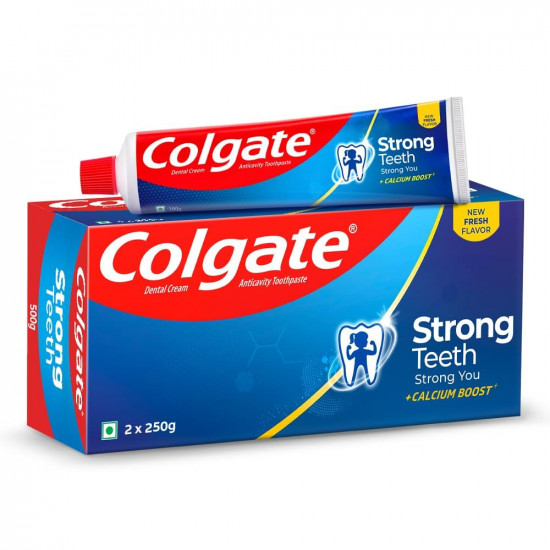 Silverspotindia Colgate Strong Teeth, 500g, India’s No: 1 Toothpaste Brand, Calcium-boost for 2X Stronger Teeth, Prevents cavities, Whitens Teeth, Freshens Breath