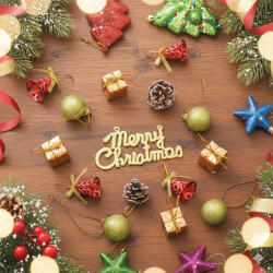 eCraftIndia Christmas Tree Decoration Items Merry Xmas Cutout Flowers Gifts Bells Balls (Pack of 15) Hanging Ornaments Props Christmas Decorations for Home Office