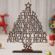 eCraftIndia Brown Wooden Isaiah 9:6 Christmas Tree for Table Home Living Room Office | Xmas Gifts Ornaments Props | Merry Christmas Decorations Items for Home
