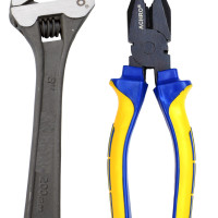 ACHRO Combo Pack Of 2 Contains 8 Inch adjustable Wrench and 8 Inch Combination Plier (Multipurpose Tool Kit)