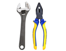 ACHRO Combo Pack Of 2 Contains 8 Inch adjustable Wrench and 8 Inch Combination Plier (Multipurpose Tool Kit)