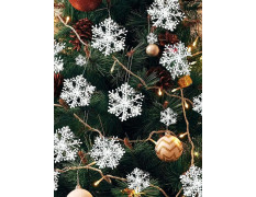 TIED RIBBONS 15 Pcs Christmas Tree Decoration Items Snowflake Hanging Ornaments Props Snow Flakes Xmas Accessories (White, 3.5 inch) - Christmas Decorations Items for Home Office