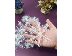 TIED RIBBONS 15 Pcs Christmas Tree Decoration Items Snowflake Hanging Ornaments Props Snow Flakes Xmas Accessories (White, 3.5 inch) - Christmas Decorations Items for Home Office