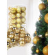 TIED RIBBONS Pack of 24 Christmas Tree Decoration Items Balls Hanging Ornaments Props Xmas Accessories (Plastic, Golden, 3.8 cm) - Christmas Decorations Items for Home Decor Office Church