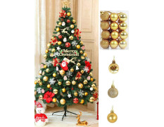 TIED RIBBONS Pack of 24 Christmas Tree Decoration Items Balls Hanging Ornaments Props Xmas Accessories (Plastic, Golden, 3.8 cm) - Christmas Decorations Items for Home Decor Office Church