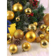 TIED RIBBONS Pack of 24 Christmas Tree Decoration Items Balls Hanging Ornaments Props Xmas Accessories (Plastic, Golden, 3.8 cm) - Christmas Decorations Items for Home Decor Office Church