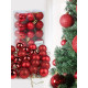 TIED RIBBONS Pack of 24 Christmas Tree Decoration Items Balls Ornaments Hanging Props Xmas Accessories (Plastic, Red, 3.8 cm) - Christmas Decorations Items for Home Decor Office Church