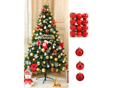 TIED RIBBONS Pack of 24 Christmas Tree Decoration Items Balls Ornaments Hanging Props Xmas Accessories (Plastic, Red, 3.8 cm) - Christmas Decorations Items for Home Decor Office Church
