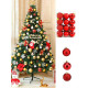 TIED RIBBONS Pack of 24 Christmas Tree Decoration Items Balls Ornaments Hanging Props Xmas Accessories (Plastic, Red, 3.8 cm) - Christmas Decorations Items for Home Decor Office Church
