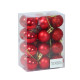 TIED RIBBONS Pack of 24 Christmas Tree Decoration Items Balls Ornaments Hanging Props Xmas Accessories (Plastic, Red, 3.8 cm) - Christmas Decorations Items for Home Decor Office Church