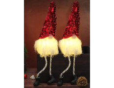 TIED RIBBONS Set of 2 Christmas Decorations Items for Home Santa Claus Led Lights Snowman for Tree Wall Door Hanging Dining Table Indoor Outdoor Ornaments Xmas Showpiece Gifts