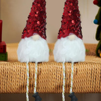 TIED RIBBONS Set of 2 Christmas Decorations Items for Home Santa Claus Led Lights Snowman for Tree Wall Door Hanging Dining Table Indoor Outdoor Ornaments Xmas Showpiece Gifts