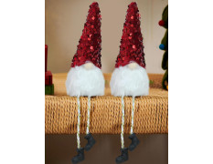 TIED RIBBONS Set of 2 Christmas Decorations Items for Home Santa Claus Led Lights Snowman for Tree Wall Door Hanging Dining Table Indoor Outdoor Ornaments Xmas Showpiece Gifts