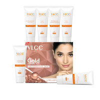 VLCC Gold Facial Kit for Sensitive Skin - 60g | Gold Facial For Sensitive Skin | Alcohol & Paraben Free | Safe For Sensitive Skin | 24K Gold, Hyaluronic Acid & Vitamin C