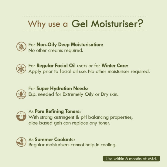 Nat Habit Active Face Gel, Olive Vit-E For Night Restore & Aging Protection With Cooling, Soothing, Sun Burn Healing & UV Protection, Suitable For All Skin Types, 50gm