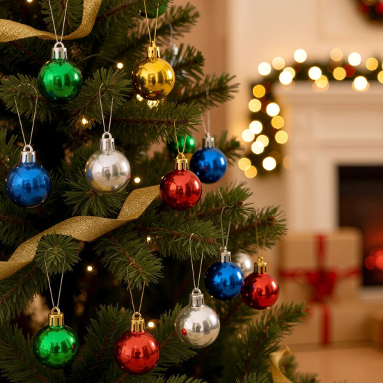 Party Propz Christmas Decorations - 24 Pcs, Christmas Ornaments | Xmas Decorations Items for Home | Ornaments | Xmas Decorations Items for Tree | Xmas Decor