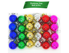 Party Propz Christmas Decorations - 24 Pcs, Christmas Ornaments | Xmas Decorations Items for Home | Ornaments | Xmas Decorations Items for Tree | Xmas Decor