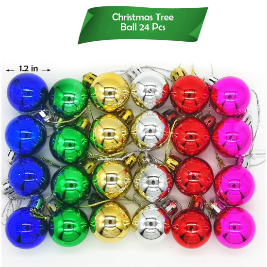 Party Propz Christmas Decorations - 24 Pcs, Christmas Ornaments | Xmas Decorations Items for Home | Ornaments | Xmas Decorations Items for Tree | Xmas Decor