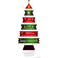 Expleasia, Exuberant & Luxury Decor Decorative Christmas Wall Hanging Wooden Art Decoration Item for Home | Office | Living Room | Bedroom (JoyLove-Tree)