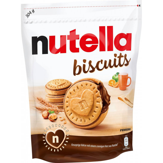 Nutella Ferrero Biscuits, 304g, White & Brown (1)