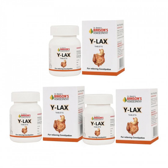 Dr. Bakshi's BAKSON'S HOMOEOPATHY Y-Lax-3-225 Tablets (3 Pack of 75 Units)