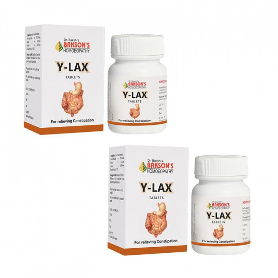 Dr. Bakshi's BAKSON'S HOMOEOPATHY Y-Lax Tablets- 90 Tablets (2 Pack of 45 Units)