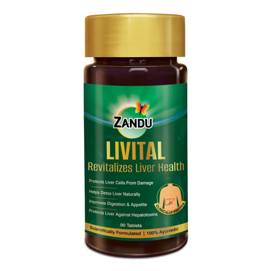 Zandu Livital Liver Tablets – Clinically Proven for Liver Detox & Health Support in 2 Months | 90 Tabs | Ayurvedic Formula with Bhringaraj & Guduchi | 100% Ayurvedic Ingredients
