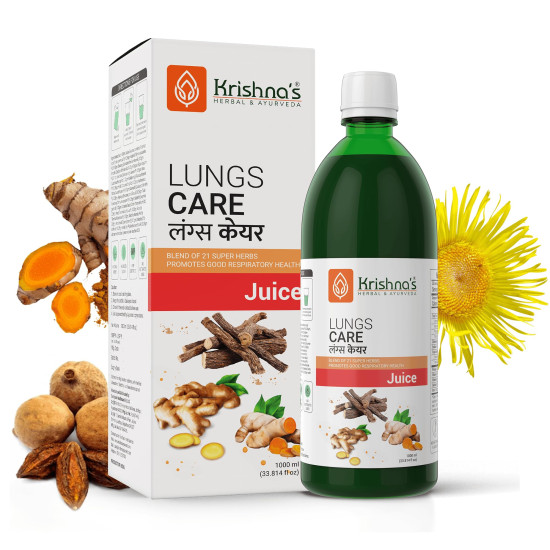 KRISHNA'S HERBAL & AYURVEDA Lungs Care Juice 1000 Ml | Lungs Cleaner For Detoxification And Supports Respiratory System KRISHNA'S HERBAL & AYURVEDA Lungs Care Juice 1000 Ml | Lungs Cleaner For Detoxification And Supports Respiratory System