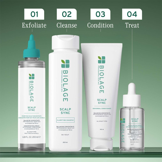 Biolage ScalpSync Oil Balancing Serum - Absorbs Excess Oil, For Oily Scalp, Soothed and Hydrated Scalp for up to 72 hours, with Fermented Tea Blend, Vegan & Paraben-Free