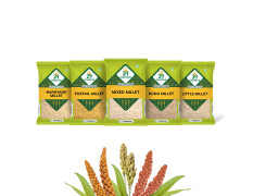 24 Mantra Organic Unpolished Millets 2.5 kg Combo, Pack of 5, Foxtail, Kodo, Little, Barnyard, Mixed Millets | Goodness in every grain | Rice Replacement