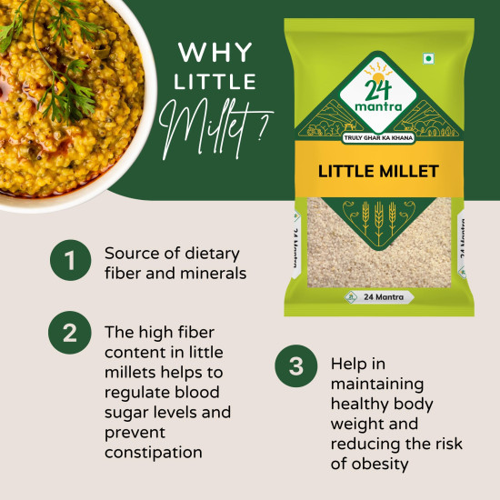 24 Mantra Organic Unpolished Millets 2.5 kg Combo, Pack of 5, Foxtail, Kodo, Little, Barnyard, Mixed Millets | Goodness in every grain | Rice Replacement