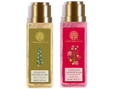 Forest Essentials Travel Size Silkening Shower Wash Iced Pomegranate & Kerala Lime & Forest Essentials Silkening Shower Wash Oudh & Green Tea Combo