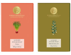 Forest Essentials Luxury Sugar Soap Oudh & Green Tea & Forest Essentials Luxury Sugar Soap Vetiver Combo