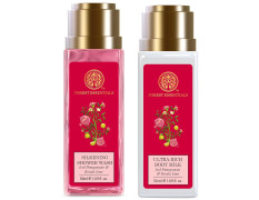 Forest Essentials Travel Size Ultra-Rich Body Milk Iced Pomegranate & Kerala Lime & Forest Essentials Travel Size Silkening Shower Wash Iced Pomegranate & Kerala Lime Combo